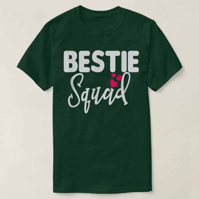 Bestie Squad  Matching BFF Friend Crew Hearts  T-Shirt (Design Front)