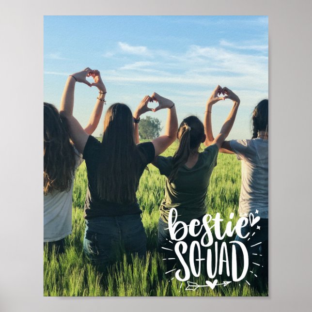 Bestie Squad Personalised Photo BFF Typography Poster (Front)