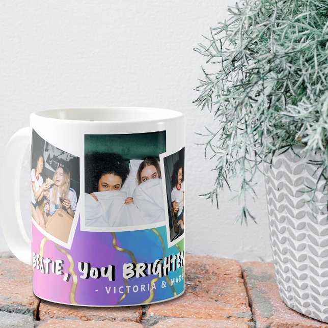 Bestie 'You Brighten Up My Life' Rainbow Photo Coffee Mug (Creator Uploaded)