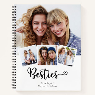 Besties 4 Photo Collage Best Friend's Notebook