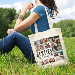 Besties Always & Forever Photo Collage Tote Bag<br><div class="desc">Trendy best friend tote bag featuring 13 bff pictures for you to replace with your own,  the cute saying 'besties always and forever',  and your names.</div>
