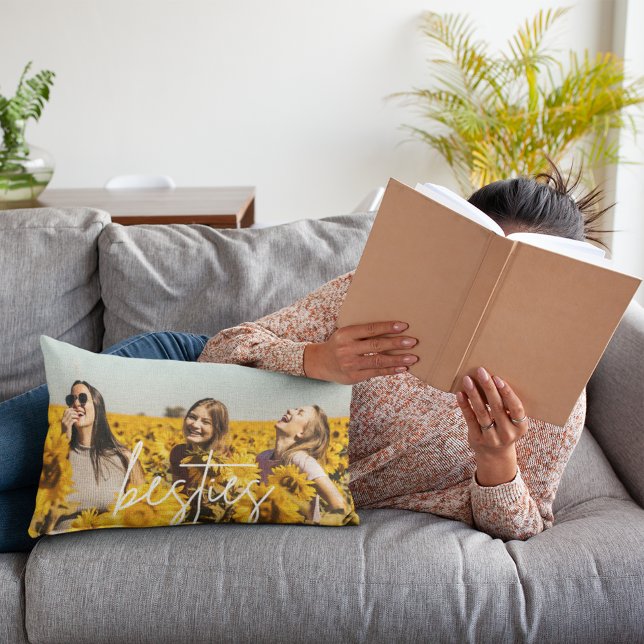 Besties Best Friend Photo Friendship Lumbar Cushion (Creator Uploaded)