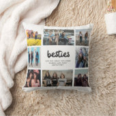 Besties Best Friend Quote Photo Collage Cushion (Blanket)
