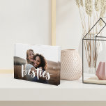 Besties | Best Friend Script Overlay Photo Block<br><div class="desc">Celebrate your bond with your best friend with this beautiful acrylic photo block featuring your favorite vertical photo with “besties” overlaid in white hand lettered script.</div>