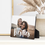 Besties | Best Friend Script Overlay Photo Plaque<br><div class="desc">Celebrate your bond with your best friend with this beautiful photo plaque featuring your favourite horizontal or landscape orientated photo with “besties” overlaid in white hand lettered script.</div>