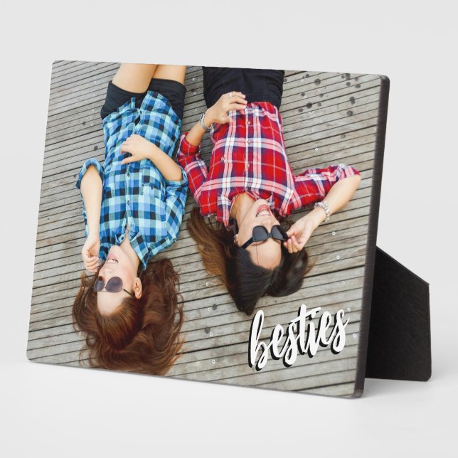 Besties | Best Friend Script Photo Plaque (Side)