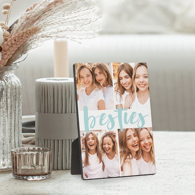 Besties | Best Friends 4 Photo Collage Plaque (Creator Uploaded)