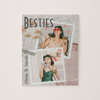 Besties best friends custom names photo jigsaw puzzle