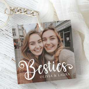 Besties best friends custom names photo key ring
