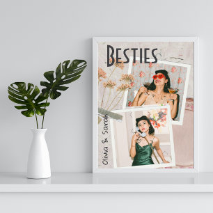 Besties best friends custom names photo  poster