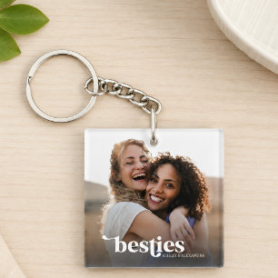 Besties Best Friends Custom Photo Key Ring