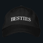 Besties Best Friends Modern Typography Custom<br><div class="desc">Besties Best Friends Modern Typography Custom Embroidered Baseball Cap features the simple modern embroidered text "Besties". Perfect as a gift for your best friend,  cousin,  sister,  mum and more. Created by Evco Studio www.zazzle.com/store/evcostudio</div>