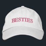 Besties Best Friends Modern Typography Custom Embroidered Hat<br><div class="desc">Besties Best Friends Modern Typography Custom Embroidered Baseball Cap features the simple modern embroidered text "Besties". Perfect as a gift for your best friend,  cousin,  sister,  mum and more. Created by Evco Studio www.zazzle.com/store/evcostudio</div>