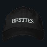Besties Best Friends Modern Typography Custom Embroidered Hat<br><div class="desc">Besties Best Friends Modern Typography Custom Embroidered Baseball Cap features the simple modern embroidered text "Besties". Perfect as a gift for your best friend,  cousin,  sister,  mum and more. Created by Evco Studio www.zazzle.com/store/evcostudio</div>