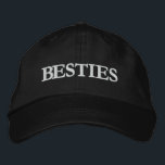 Besties Best Friends Modern Typography Custom Embroidered Hat<br><div class="desc">Besties Best Friends Modern Typography Custom Embroidered Baseball Cap features the simple modern embroidered text "Besties". Perfect as a gift for your best friend,  cousin,  sister,  mum and more. Created by Evco Studio www.zazzle.com/store/evcostudio</div>