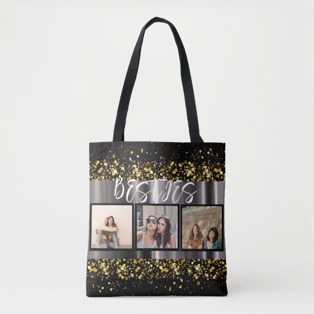 Besties Best Friends Photo Collage BFF Elegant  Tote Bag (Front)