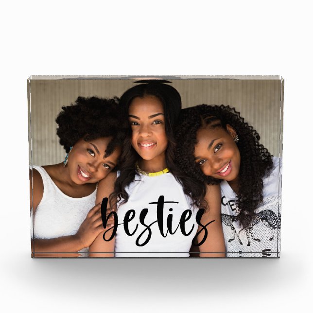 Besties Best Friends script font modern  Photo Block (Front)