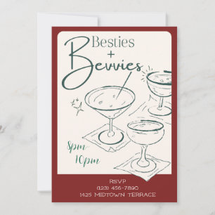Besties + Bevvies Cocktail Party Invitation