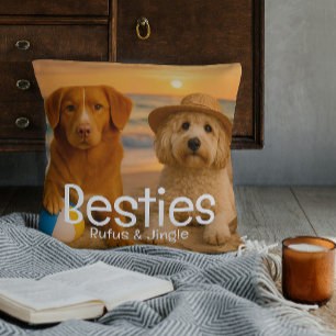 Besties BFF Friends Name Personalised Photo Cushion