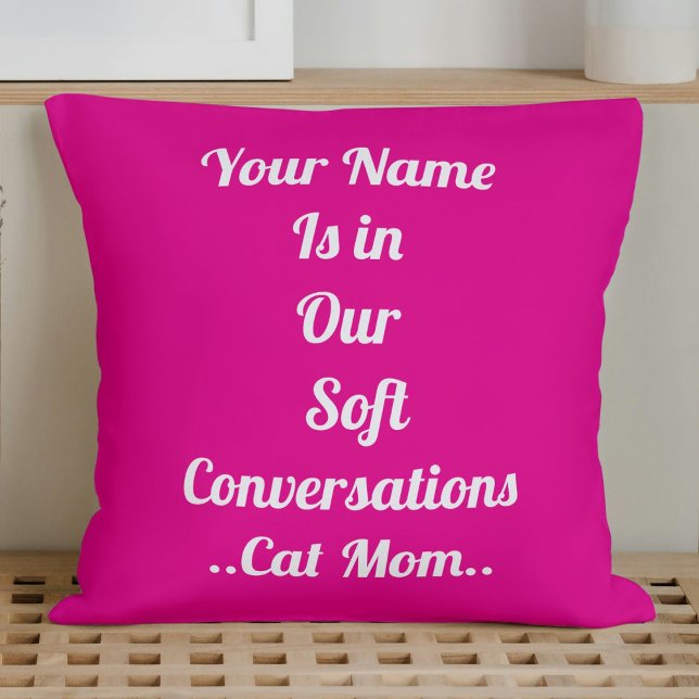 Besties BFF Pet Cat Mum Custom Pink Cute Template Cushion (Creator Uploaded)