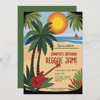 Bestie's Birthday Reggae Jam Personalised Invitation