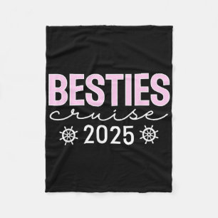 Besties Cruise 2025 Friends Matching Ship Reunion Fleece Blanket