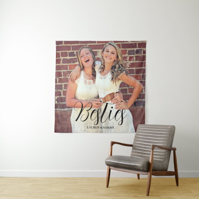 Besties Customisable Text Photo Tapestry (In Situ)