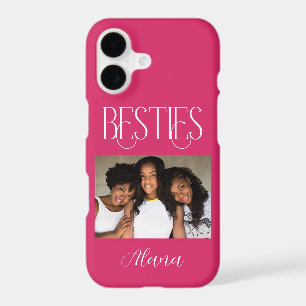 Besties Editable Photo Overlay Hot Pink Design