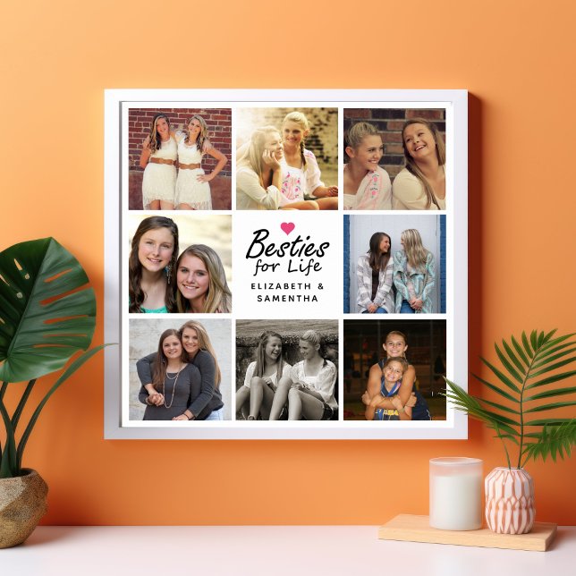 Besties for Life Script Best Friends Photo Collage Poster (Creator Uploaded)