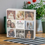Besties For Life Script Best Friends Photo Collage Wooden Box Sign<br><div class="desc">Cherish your special bond with our "Besties For Life Script Best Friends Photo Collage Wooden Box Sign." This beautiful design features the heartfelt quote "Besties for life" in elegant black script, complete with a small hot pink heart icon. Personalise your names below the quote and customise an 8-photo collage with...</div>