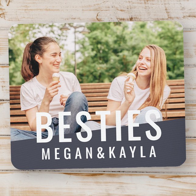 Besties Forever Best Friends BFF Modern Chic Photo Mouse Pad (Creator Uploaded)