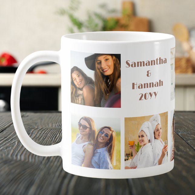 Besties Forever, BFF 8 Custom Photo & Heart,Modern Coffee Mug (Creator Uploaded)