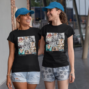 Besties forever elegant 8 photo handwritten modern T-Shirt