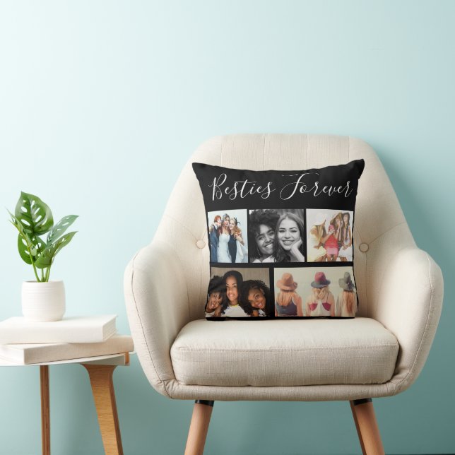 "Besties Forever Five Photos Collage   Cushion (Chair)