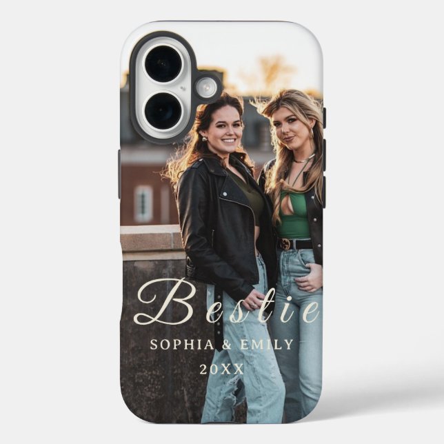 Besties Forever iPhone 16 Case – Photo & Name (Back)