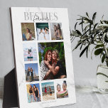 Besties Forever Photo Collage Plaque<br><div class="desc">Memories make the best gifts, best friends will love this thoughtful, modern photo collage plaque, for galantines day, birthdays, christmas and any other special ocassion. The plaque features 9 photos, the template text 'BESTIES, FOREVER', over a grey and white marble background, personalised with your names. All the font styles and...</div>