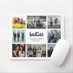 Besties Friend Quote Eight Photo Collage Mouse Pad