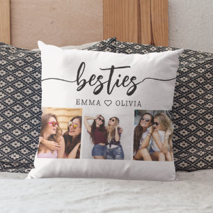 Besties Friends 3 Photo Friendship Collage Cushion