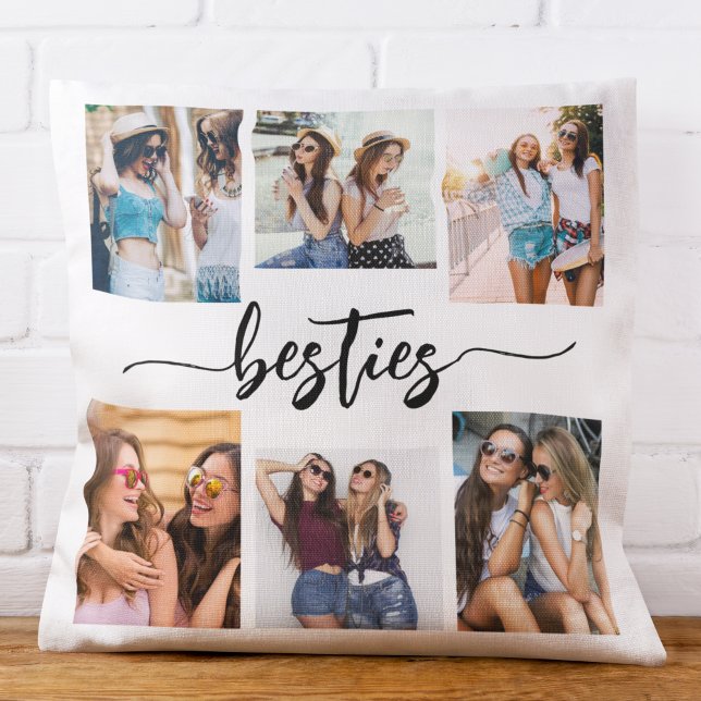 Besties Friends 6 Photo Collage Keepsake Cushion (Creator Uploaded)