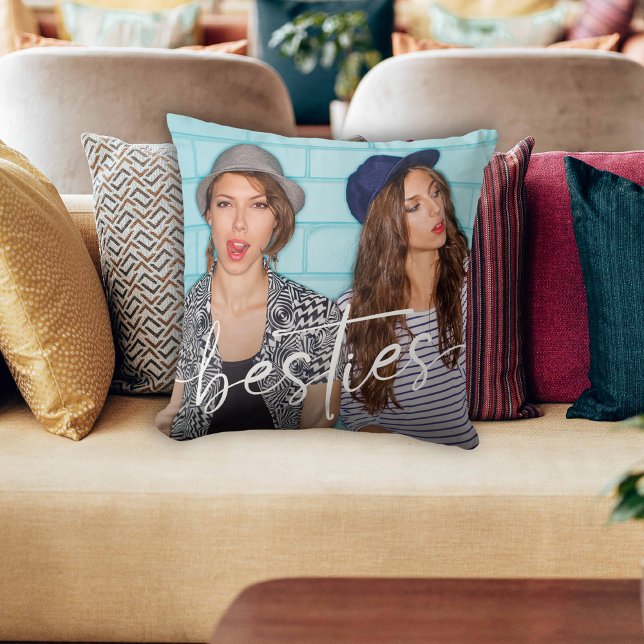 Besties Friends Modern Chic Calligraphy Script Cushion (Creator Uploaded)