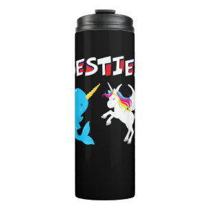 Besties Funny Unicorn and Narwhal Narwhale T-Shirt Thermal Tumbler