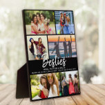 BESTIES Gift for Best Friends Script Photo Collage Plaque<br><div class="desc">6 of your favourite photos with a trendy hand written script reading BESTIES with your names and another line of custom text below. Great gift for friends!</div>