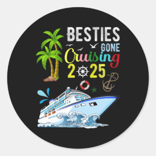 Besties Gone Cruising 2025 Girls Matching Women Cr Classic Round Sticker