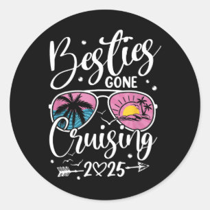Besties Gone Cruising 2025 Girls Matching Women Cr Classic Round Sticker