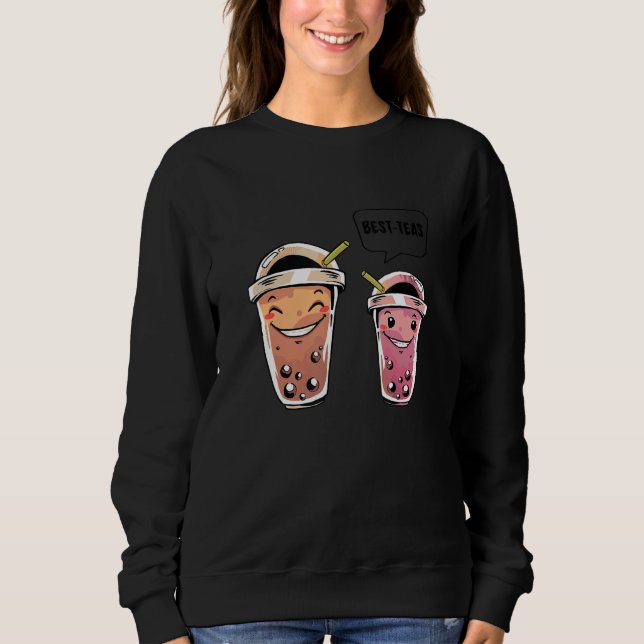 Besties Graphic Tea  Tea Drinker Tea Brewing Cup O Sweatshirt (Front)