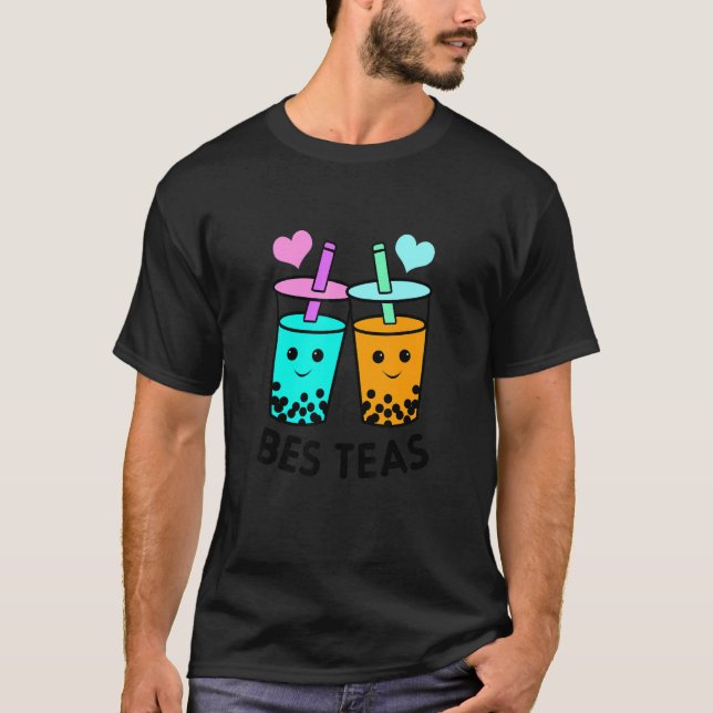 Besties Graphic Tea   Tea Drinker Tea Brewing Cup  T-Shirt (Front)