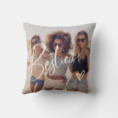 Besties in Trendy Script | Two Photos with Heart Cushion (Back)