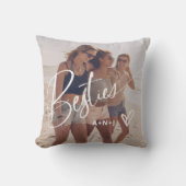 Besties in Trendy Script | Two Photos with Heart Cushion (Front)