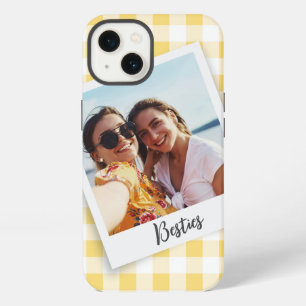 Besties Instant Photo Yellow Chequered iPhone 13 Case
