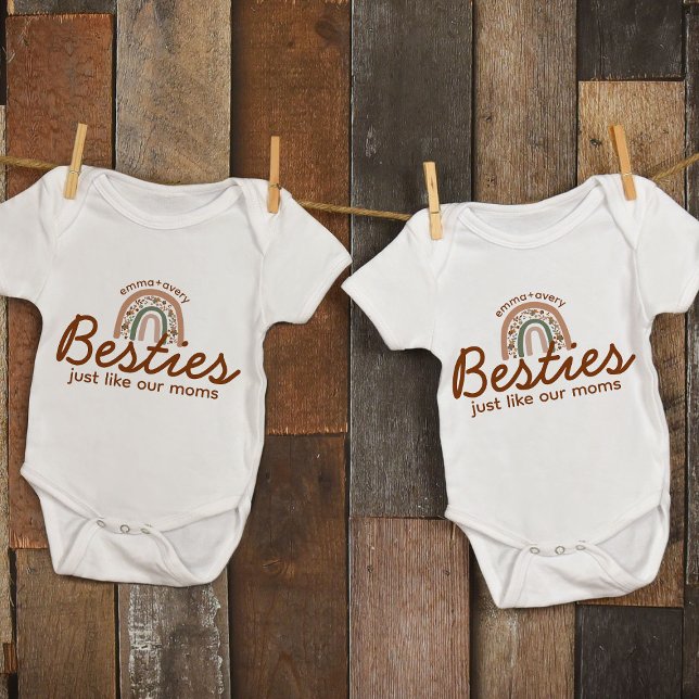 Besties Just Like Our Moms Custom Boho Matching Baby Bodysuit (Creator Uploaded)